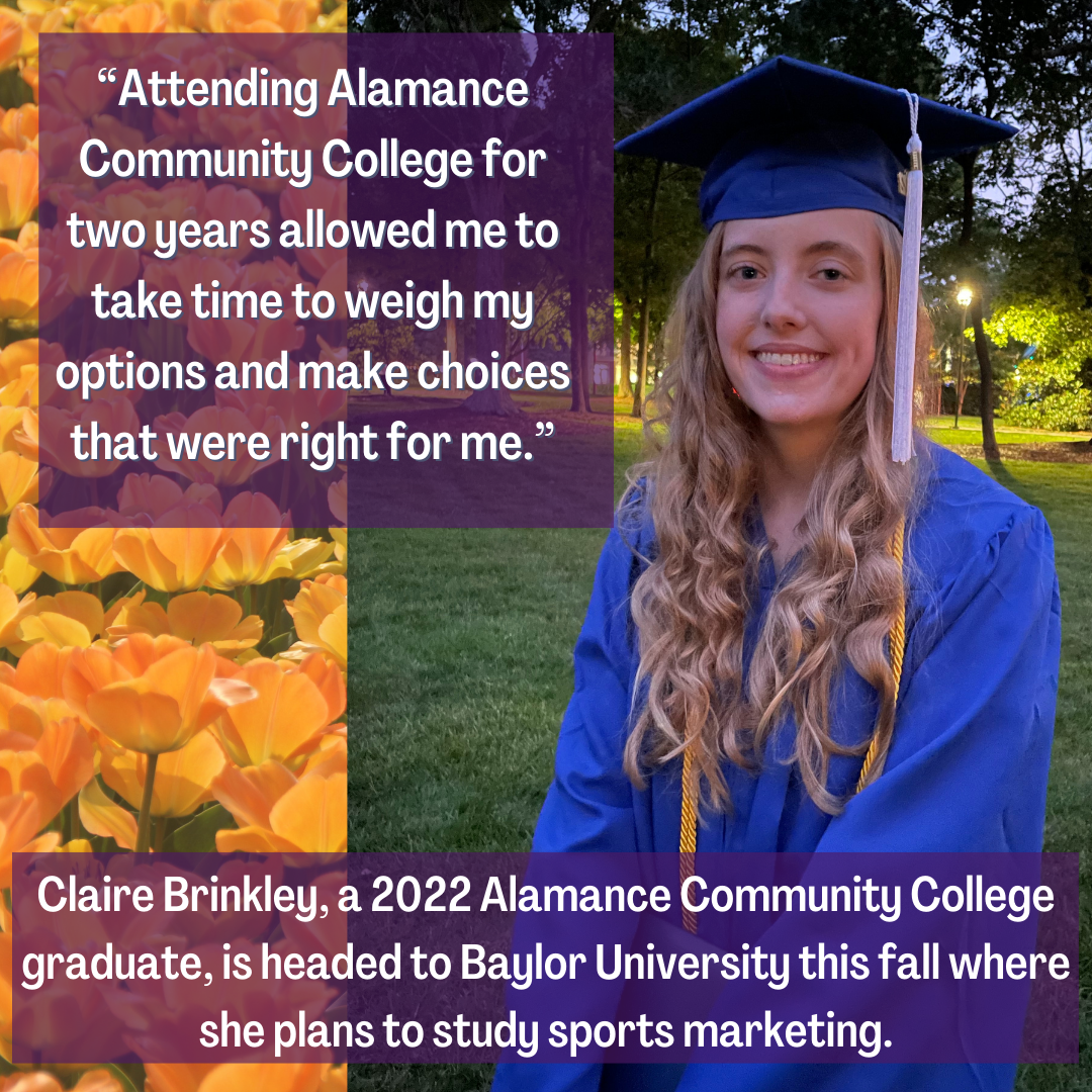 claire brinkley smiling in her cap and gown